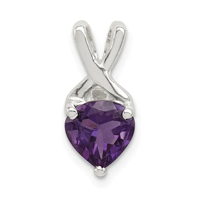 TreasureFineJewelers Necklaces Sterling Silver Rhodium Plated Amethyst Fancy Pendant TreasureFineJewelers Necklaces Sterling Silver Rhodium Plated Amethyst Fancy Pendant
