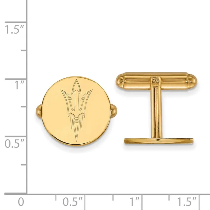 TreasureFineJewelers PreStyled Sets 14k Gold Arizona State University Cuff Links