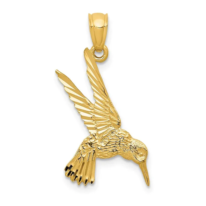 TreasureFineJewelers PreStyled Sets 14k Yellow Gold Hummingbird Pendant