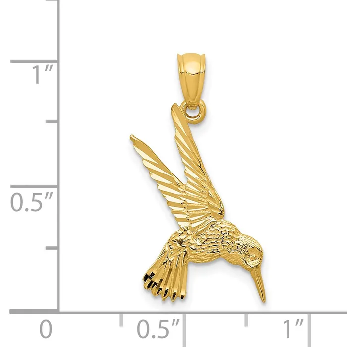 TreasureFineJewelers PreStyled Sets 14k Yellow Gold Hummingbird Pendant