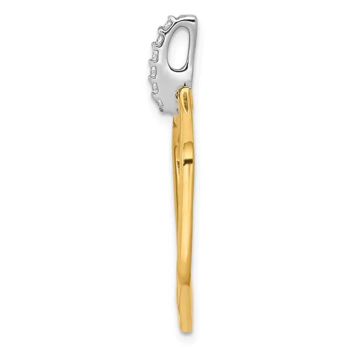 TreasureFineJewelers Rings 14k Twotone 115ct Diamond Fancy Hexagon Pendant