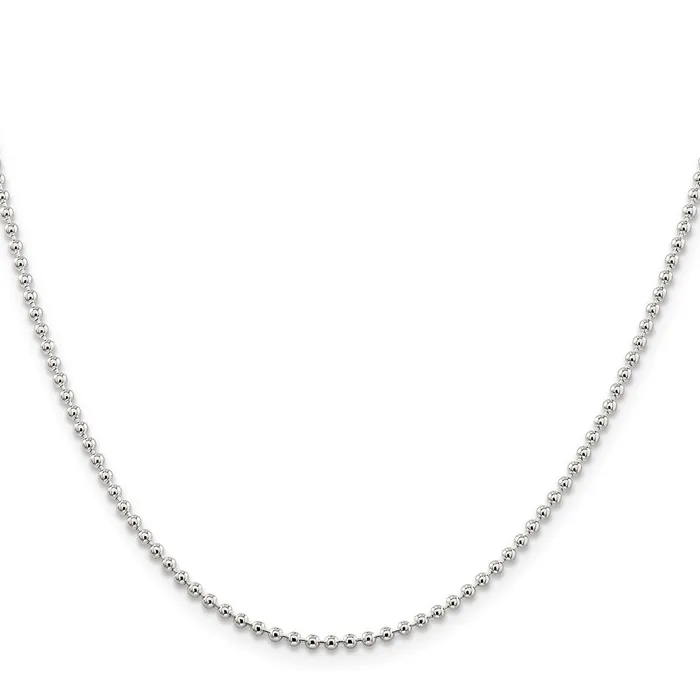 TreasureFineJewelers Rings Sterling Silver 2mm Beaded Chain