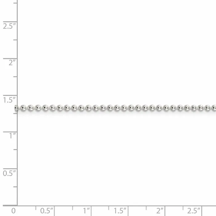 TreasureFineJewelers Rings Sterling Silver 2mm Beaded Chain