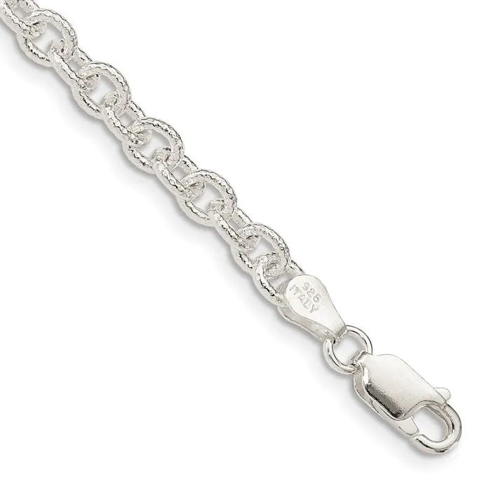 TreasureFineJewelers Rings Sterling Silver 455mm Fancy Patterned Rolo Chain TreasureFineJewelers Rings Sterling Silver 455mm Fancy Patterned Rolo Chain