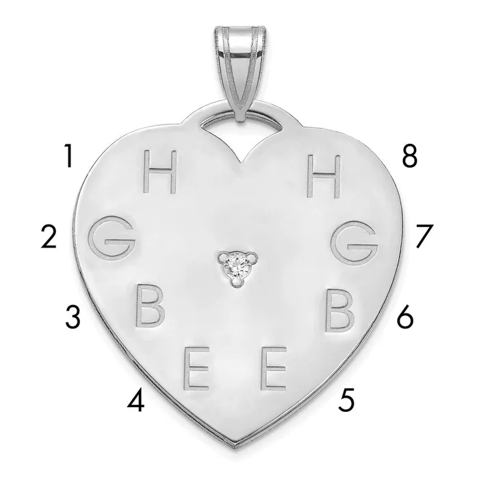 TreasureFineJewelers Rings Sterling Silver Polished 8 Letter Charm with Diamond TreasureFineJewelers Rings Sterling Silver Polished 8 Letter Charm with Diamond