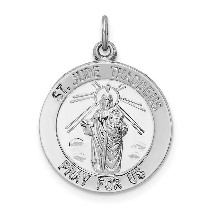 TreasureFineJewelers Rings Sterling Silver Rhodiumplated Saint Jude Thaddeus Medal TreasureFineJewelers Rings Sterling Silver Rhodiumplated Saint Jude Thaddeus Medal