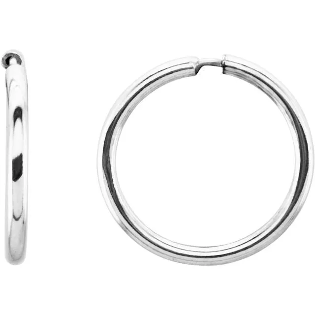 TreasureFineJewelers Sterling Silver 13 mm Endless Hoop Tube Earrings Earrings TreasureFineJewelers Sterling Silver 13 mm Endless Hoop Tube Earrings Earrings