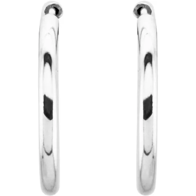 TreasureFineJewelers Sterling Silver 13 mm Endless Hoop Tube Earrings Earrings