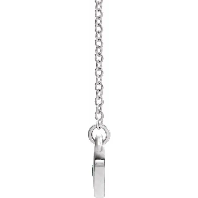 TreasureFineJewelers Sterling Silver Blue Zircon Heart 16 Necklace Necklaces