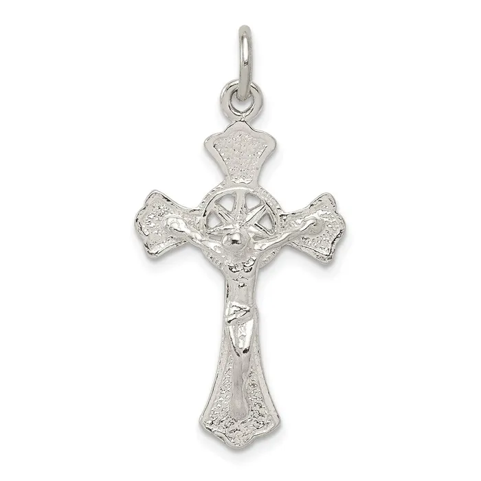TreasureFineJewelers Sterling Silver Crucifix Pendant Necklaces