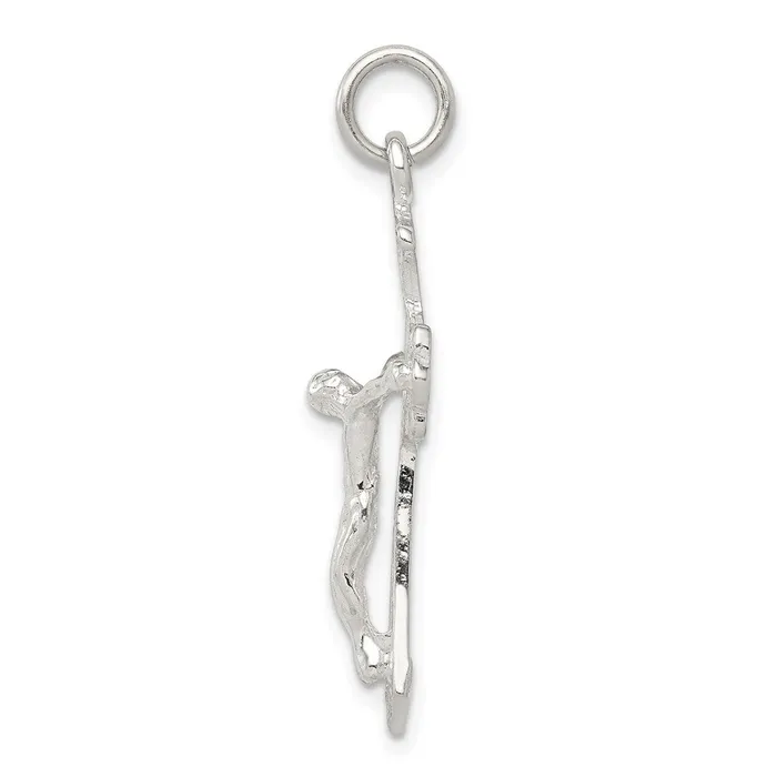 TreasureFineJewelers Sterling Silver Crucifix Pendant Necklaces