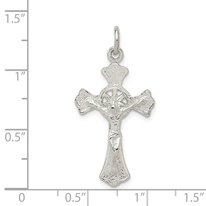 TreasureFineJewelers Sterling Silver Crucifix Pendant Necklaces