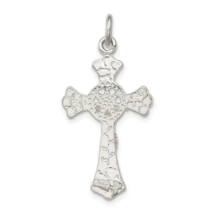 TreasureFineJewelers Sterling Silver Crucifix Pendant Necklaces