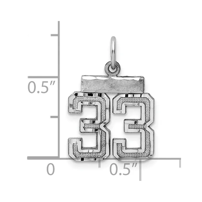 TreasureFineJewelers Sterling Silver Rhodiumplated Diamondcut 33 Charm Rings