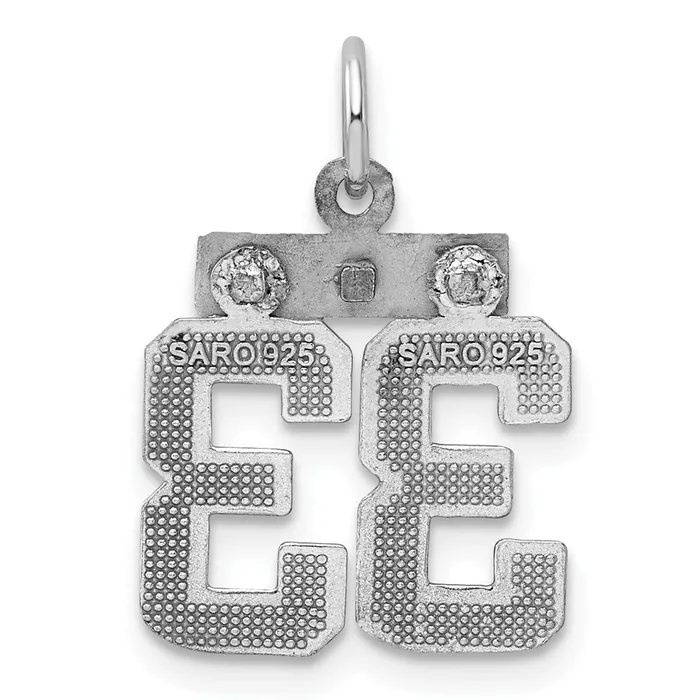TreasureFineJewelers Sterling Silver Rhodiumplated Diamondcut 33 Charm Rings