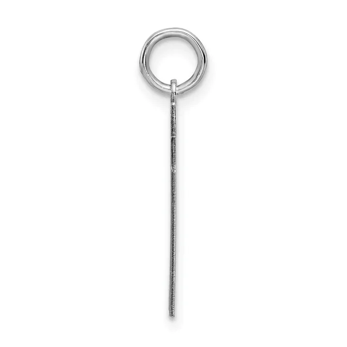 TreasureFineJewelers Sterling SilverRhodiumplated Satin Number 77 Charm Rings