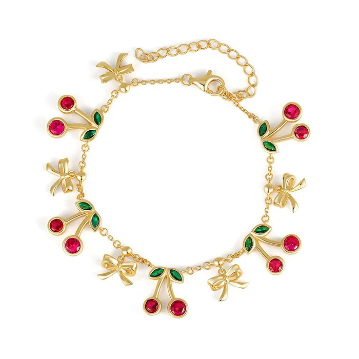 Trendolla Jewelry Bracelets Dainty Cherry Charm Bracelet