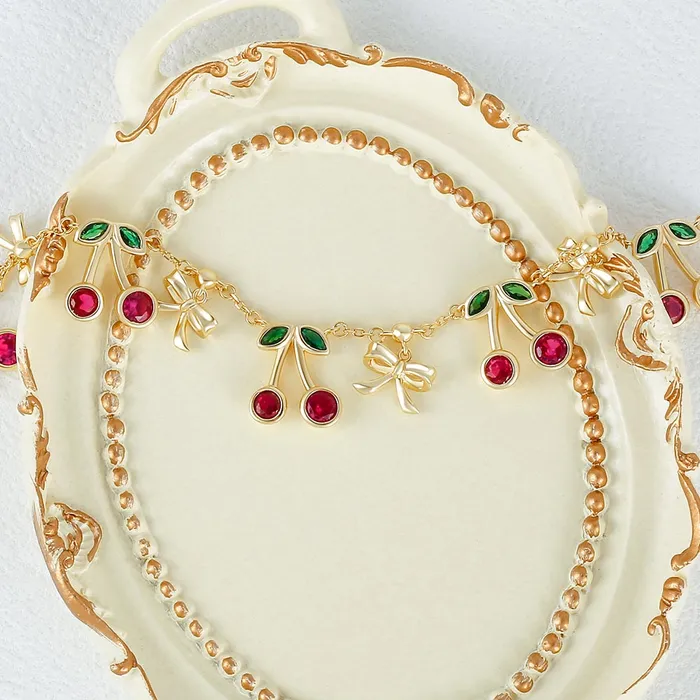 Trendolla Jewelry Bracelets Dainty Cherry Charm Bracelet