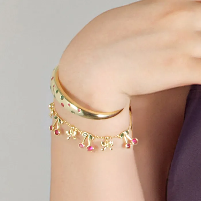 Trendolla Jewelry Bracelets Dainty Cherry Charm Bracelet