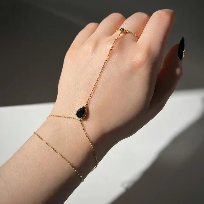 Trendolla Jewelry Bracelets Gemstone Hand Chain Bracelet
