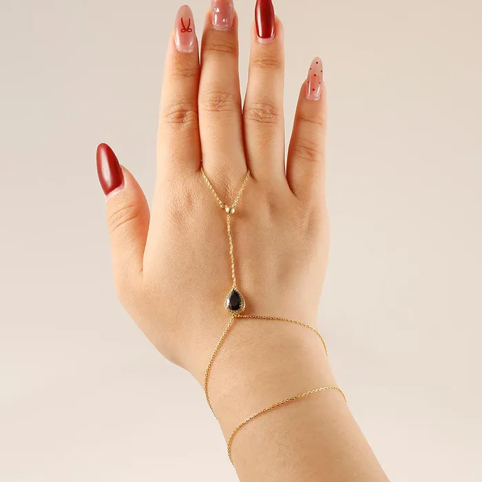Trendolla Jewelry Bracelets Gemstone Hand Chain Bracelet