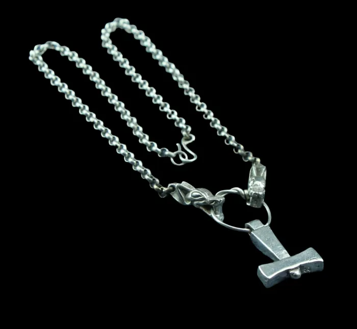 Valhallas silver Necklaces Medium Uppsala Hammer and Chain in Sterling Silver