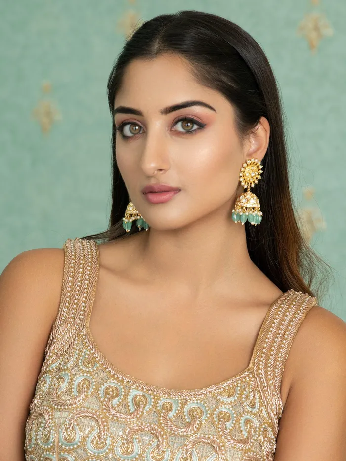 Curio Cottage Bridal Pastel Chakra Jhumki Earrings Earrings