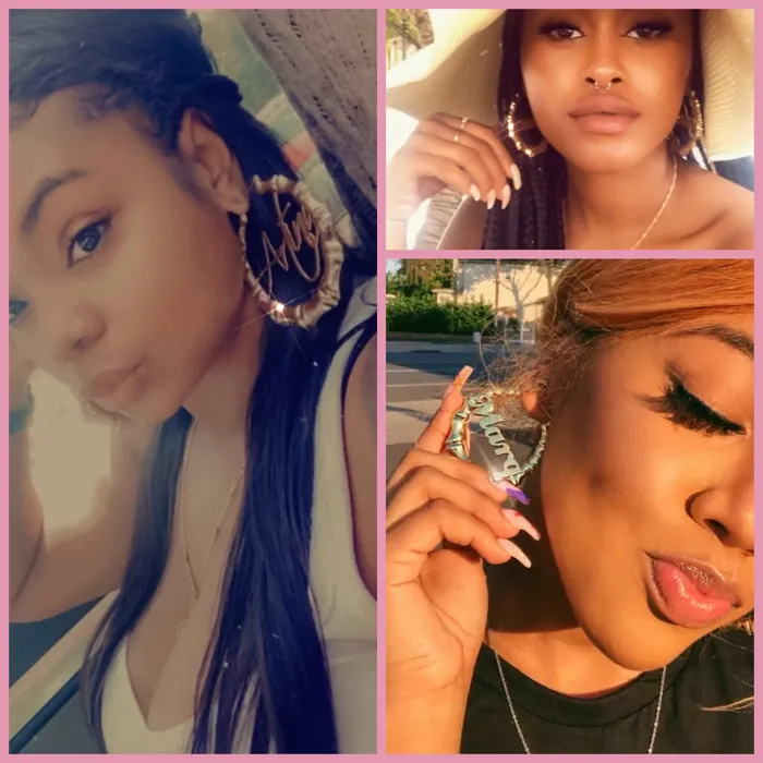 KHLOE JEWELS Custom Jewelry Earrings Bamboo Custom Name Hoop Earrings
