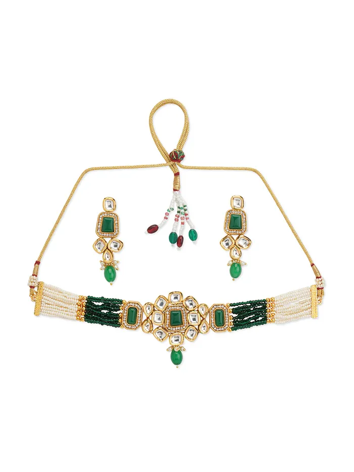 Meira Gracious Green Choker Necklace Set Curio Cottage Necklaces Meira Gracious Green Choker Necklace Set Curio Cottage Necklaces