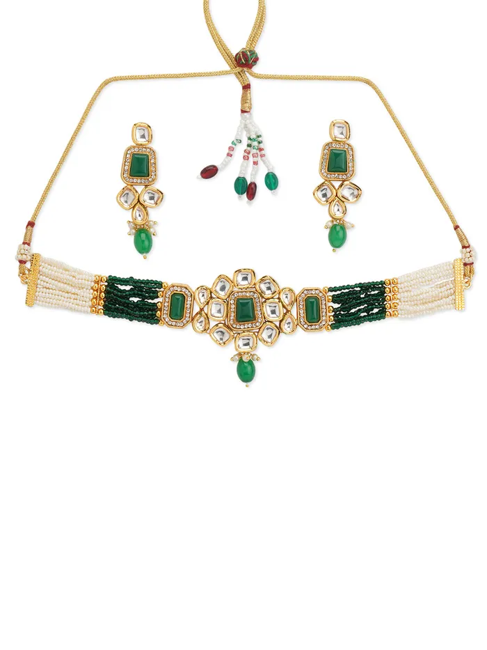 Meira Gracious Green Choker Necklace Set Curio Cottage Necklaces Meira Gracious Green Choker Necklace Set Curio Cottage Necklaces