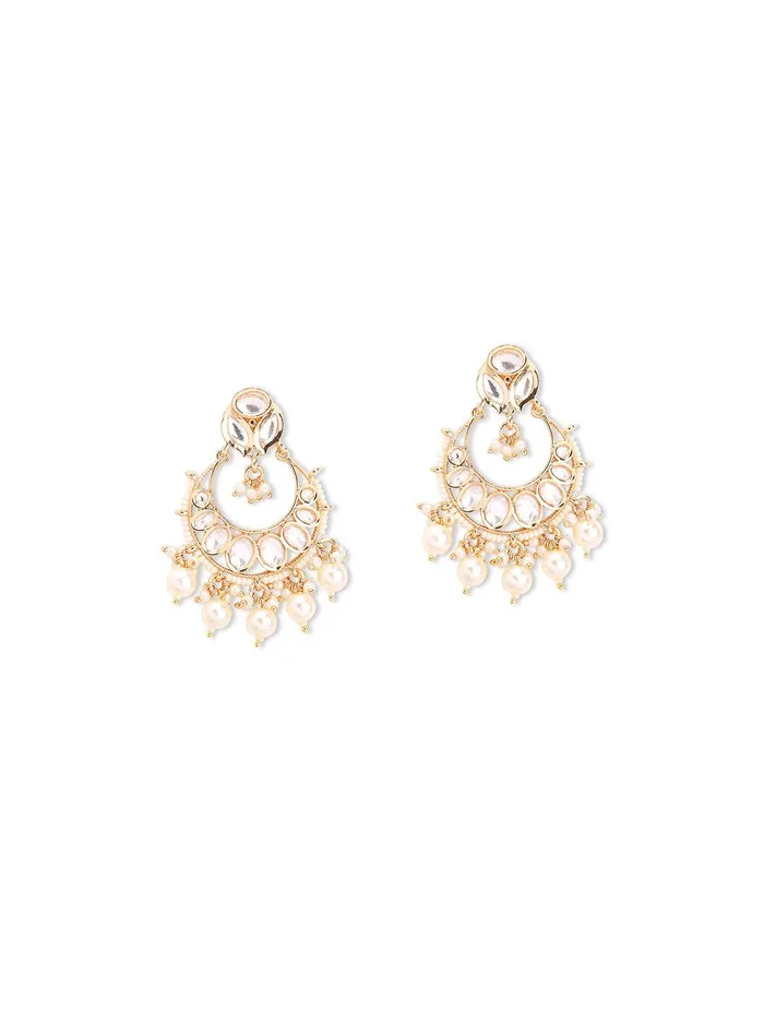 Meira Serene Pearl Drop Kundan Chandbalis Curio Cottage Earrings Meira Serene Pearl Drop Kundan Chandbalis Curio Cottage Earrings