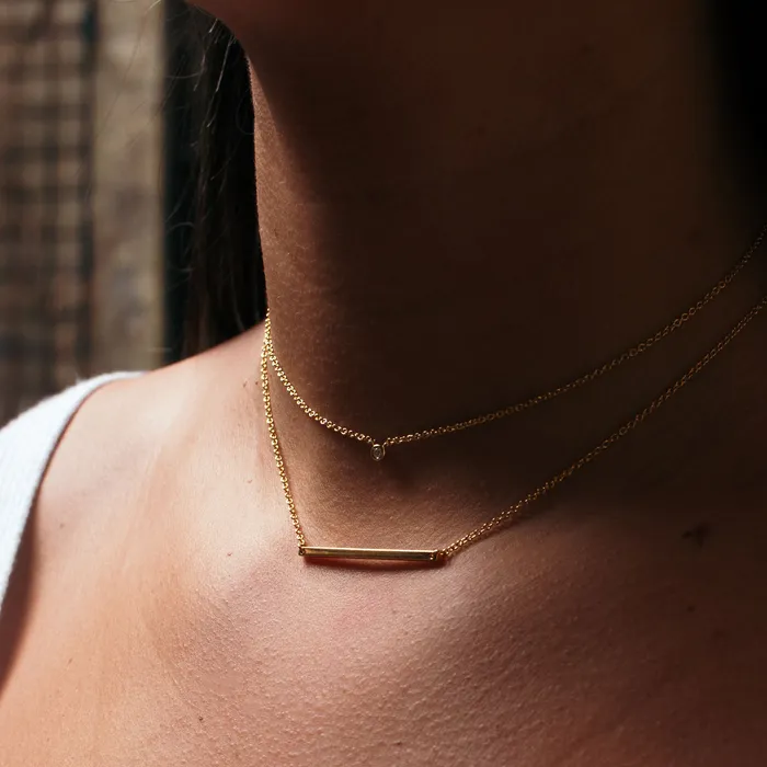 Necklaces Tashi Gold Vermeil Bar Necklace