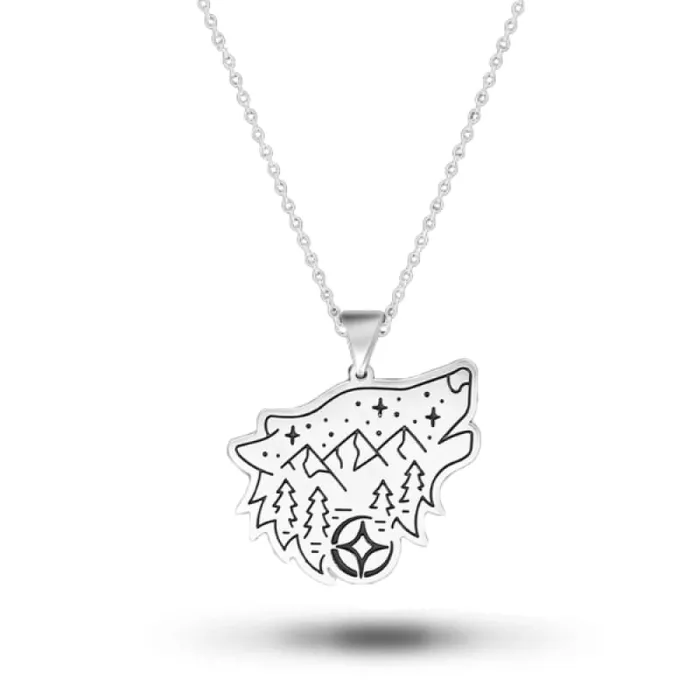 Necklaces Wolf Stuff Wolf Head Pendant Necklace