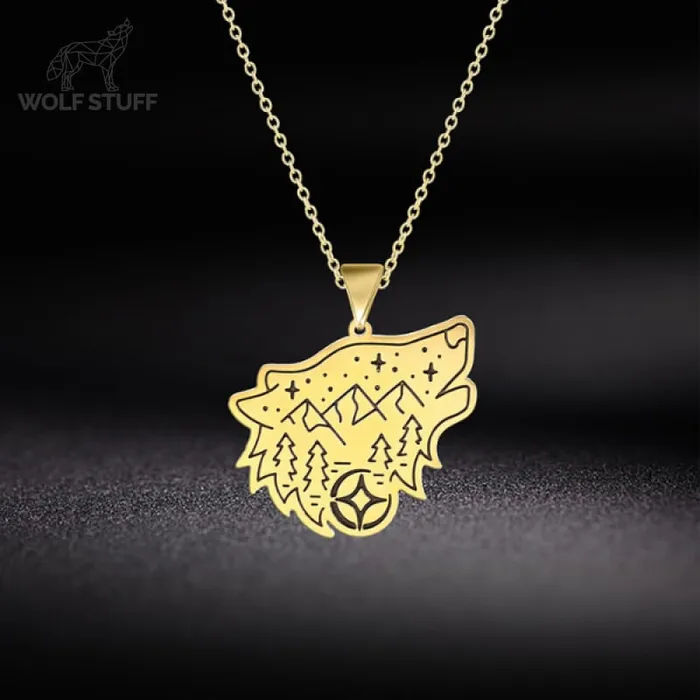 Necklaces Wolf Stuff Wolf Head Pendant Necklace