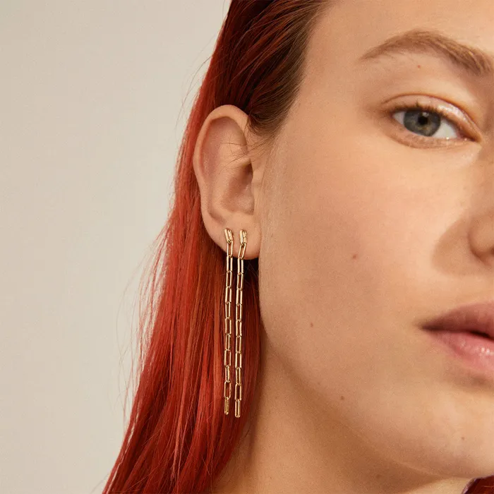 Pilgrim Earrings Thilde Long Chain Gold Plated Earrings
