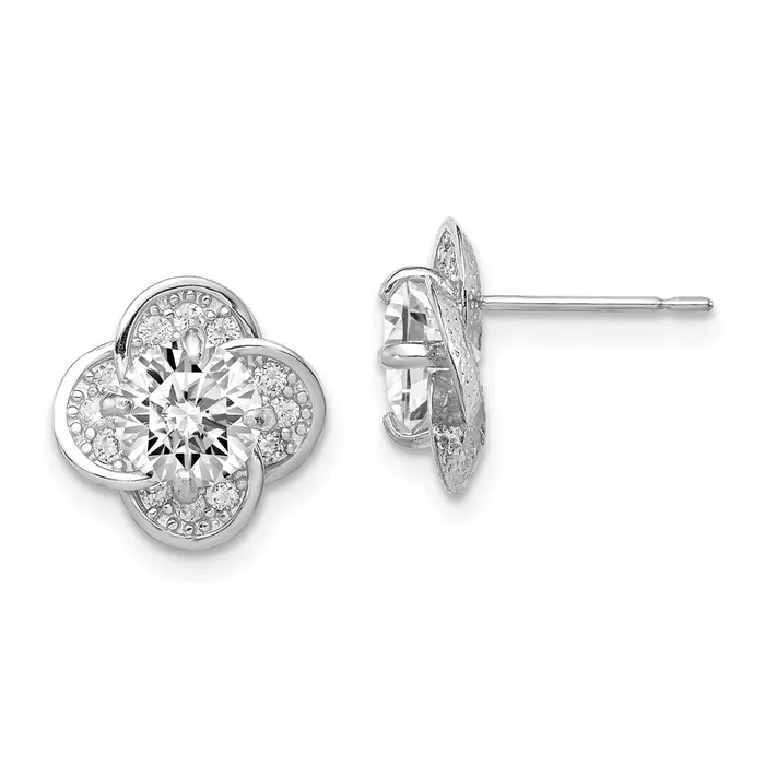 10K Tiara Collection White Gold Polished CZ Post EarringsWBC10YC389W WB Choice Jewelry Earrings 10K Tiara Collection White Gold Polished CZ Post EarringsWBC10YC389W WB Choice Jewelry Earrings