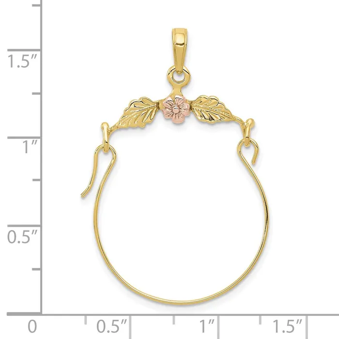 10k Twotone Leaves wFlower Charm HolderWBC10K2575 WB Choice Jewelry Rings 10k Twotone Leaves wFlower Charm HolderWBC10K2575 WB Choice Jewelry Rings