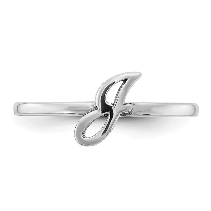 10K White Gold Initial Script or Block Font RingWBC10XNR78W WB Choice Jewelry Rings