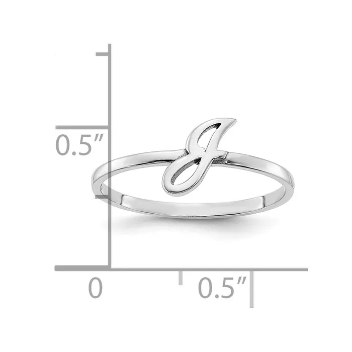 10K White Gold Initial Script or Block Font RingWBC10XNR78W WB Choice Jewelry Rings
