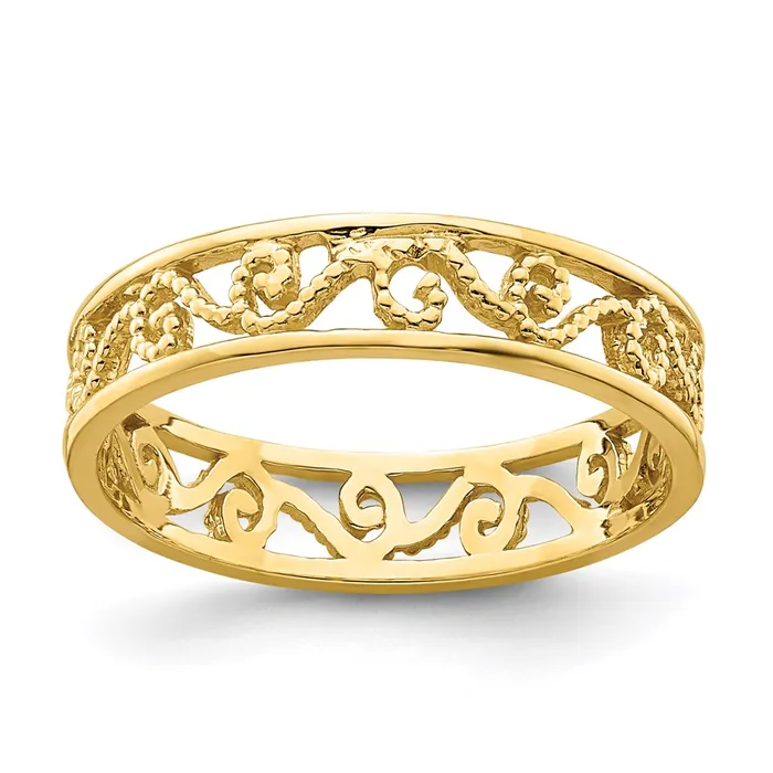 14k Beaded Scroll CutOut Band Toe RingR784WBC WB Choice Jewelry Rings