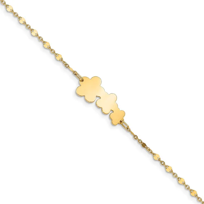 14K Childrens Polished Flowers w1 in ext BraceletWBCBID11355 WB Choice Jewelry Bracelets 14K Childrens Polished Flowers w1 in ext BraceletWBCBID11355 WB Choice Jewelry Bracelets
