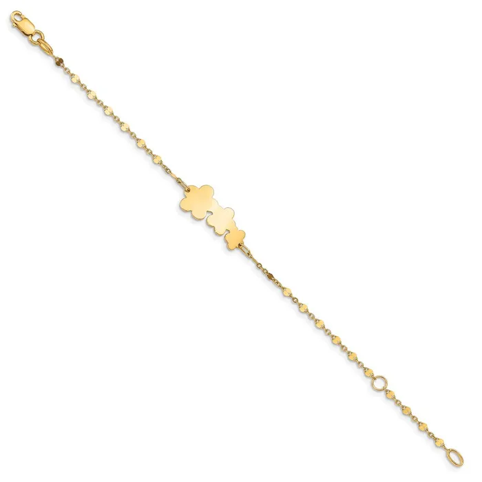 14K Childrens Polished Flowers w1 in ext BraceletWBCBID11355 WB Choice Jewelry Bracelets 14K Childrens Polished Flowers w1 in ext BraceletWBCBID11355 WB Choice Jewelry Bracelets