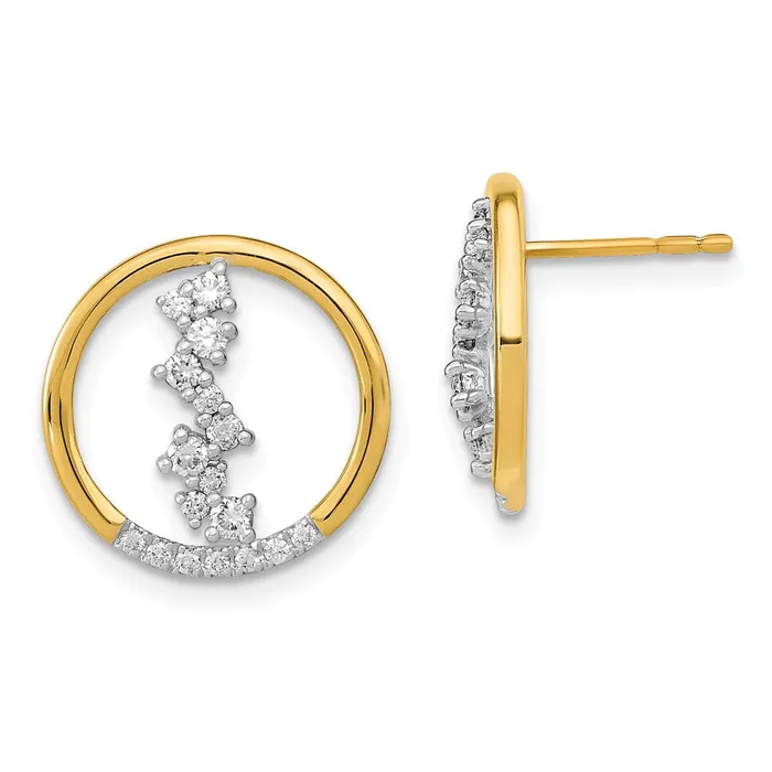 14k Polished Diamond Dangle Circle Post EarringsWBCEM6875033YA WB Choice Jewelry Earrings 14k Polished Diamond Dangle Circle Post EarringsWBCEM6875033YA WB Choice Jewelry Earrings