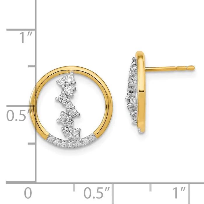 14k Polished Diamond Dangle Circle Post EarringsWBCEM6875033YA WB Choice Jewelry Earrings 14k Polished Diamond Dangle Circle Post EarringsWBCEM6875033YA WB Choice Jewelry Earrings