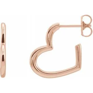 14K Rose Heart Hoop Earrings87040602PSTWBC WB Choice Jewelry Earrings