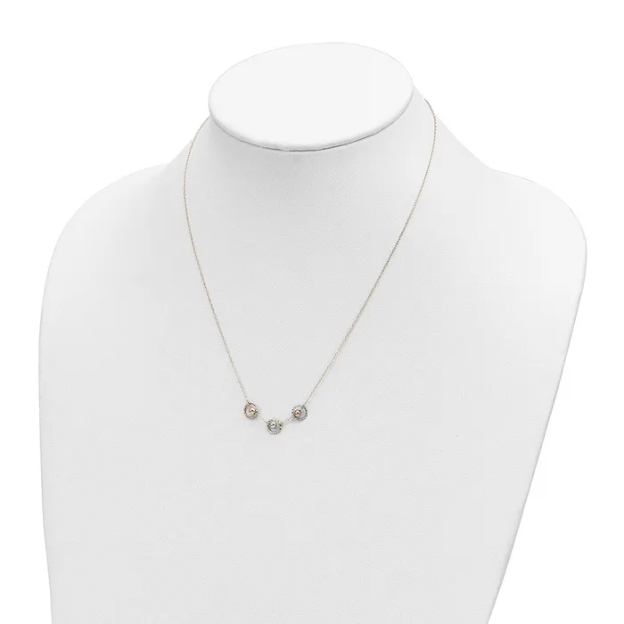 14K TriColor Polished DC 3 Circle Beads NecklaceWBCSF291618 WB Choice Jewelry Necklaces 14K TriColor Polished DC 3 Circle Beads NecklaceWBCSF291618 WB Choice Jewelry Necklaces