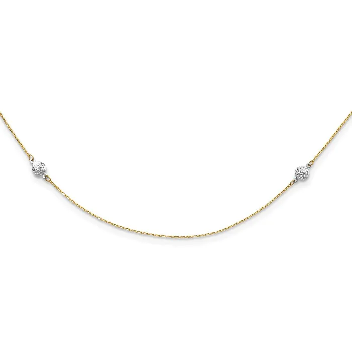 14k Twotone Polished and Textured Circles NecklaceWBCSF245536 WB Choice Jewelry Necklaces 14k Twotone Polished and Textured Circles NecklaceWBCSF245536 WB Choice Jewelry Necklaces