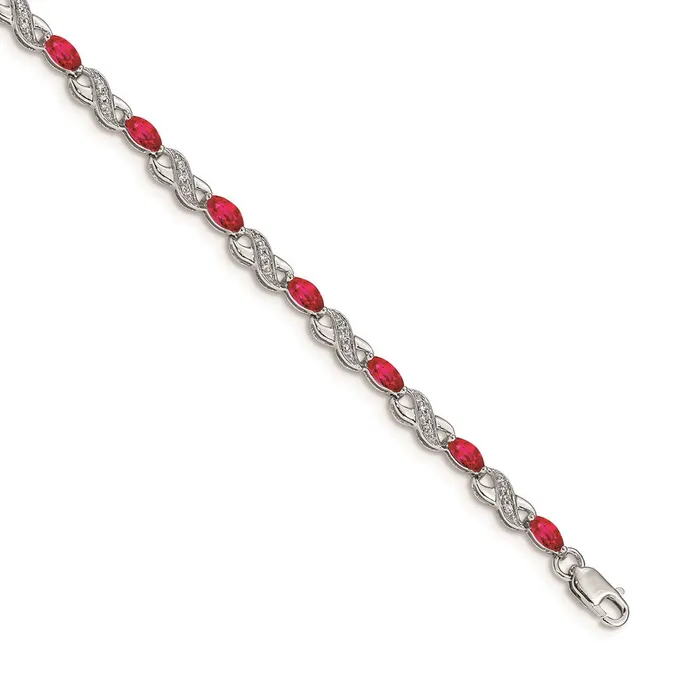 14k White Gold Diamond and Ruby Infinity BraceletWBCBM4485RU015WA WB Choice Jewelry Bracelets 14k White Gold Diamond and Ruby Infinity BraceletWBCBM4485RU015WA WB Choice Jewelry Bracelets