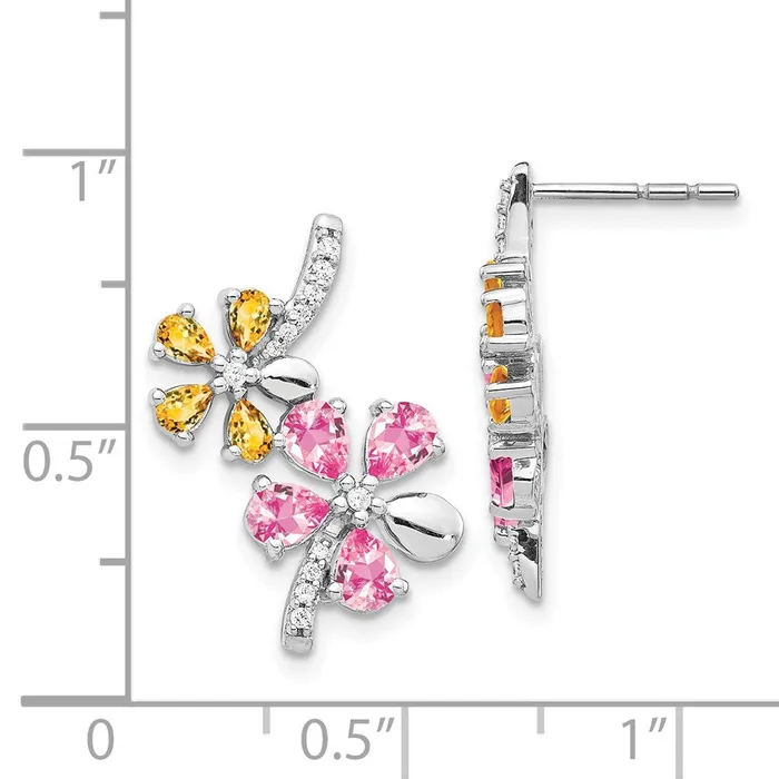 14k White Gold DiamondCitrinePink Tourmaline Flower EarringsWBCEM4380012WA WB Choice Jewelry Earrings 14k White Gold DiamondCitrinePink Tourmaline Flower EarringsWBCEM4380012WA WB Choice Jewelry Earrings