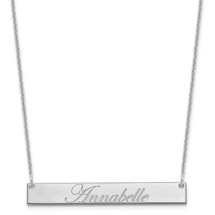 14K White Gold Medium Polished Edwardian Script Bar NecklaceWBCXNA1219W WB Choice Jewelry Necklaces 14K White Gold Medium Polished Edwardian Script Bar NecklaceWBCXNA1219W WB Choice Jewelry Necklaces
